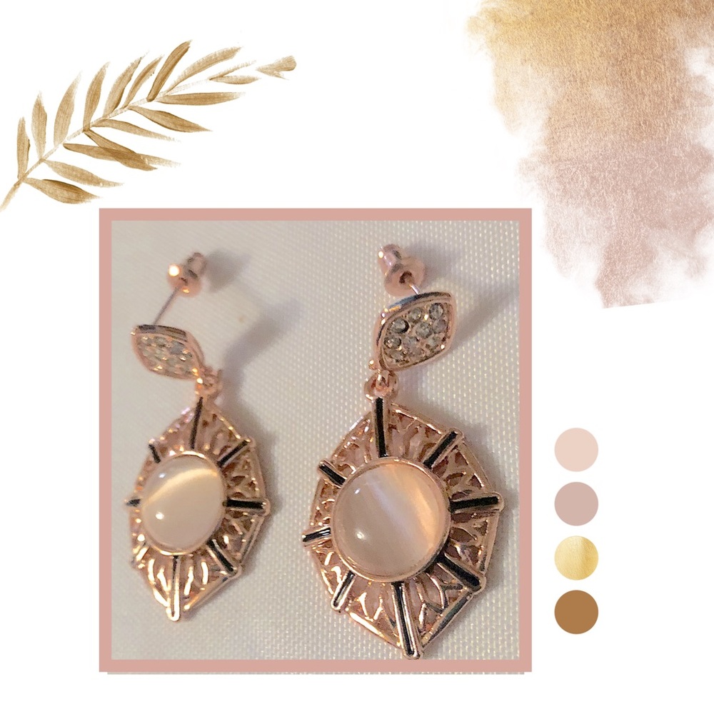 Rose Gold Water Drop Post Earrings NWT - Picture 3 of 6